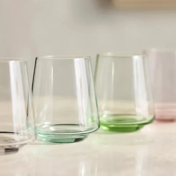 Anthropologie Emma Stemless Wine Glasses, Set of 4 Lime Green NIB - Picture 2 of 3